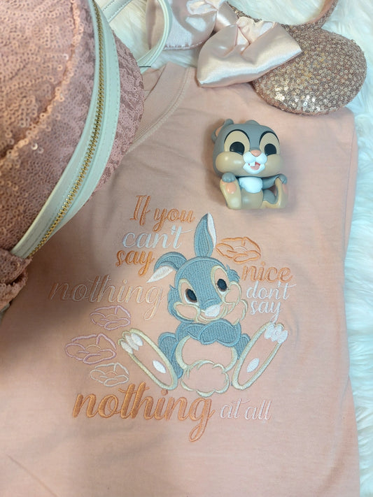 Thumper say nothing at all embroidered shirt