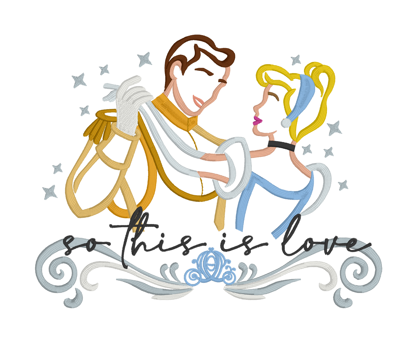 Cinderella so this is love embroidered sweatshirt or tshirt