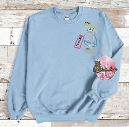 alice in wonderland Drink me Bottle embroidery