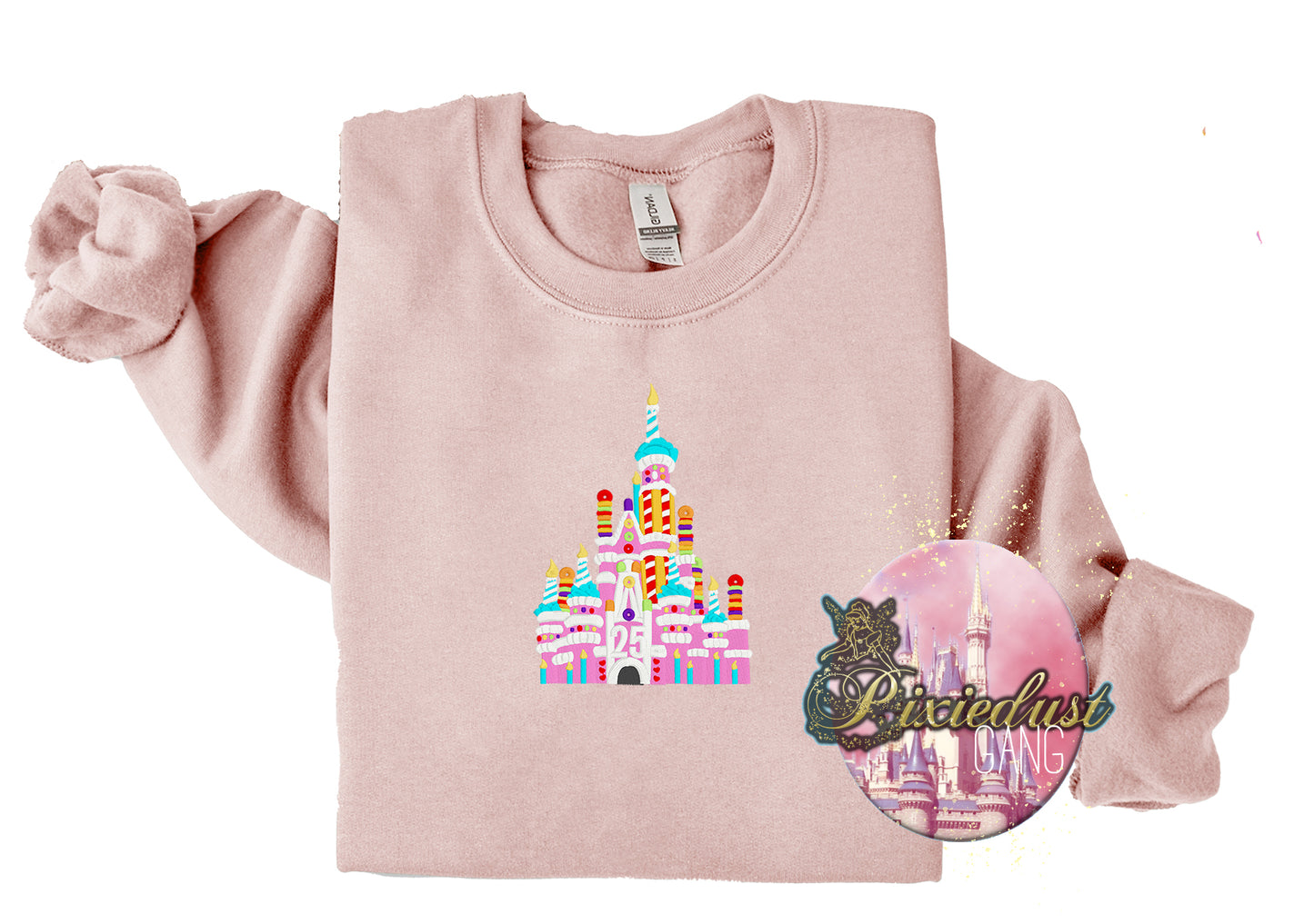 Cake castle embroidered sweatshirt or tshirt