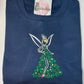 Tinkerbell Christmas tree embroidered sweatshirt