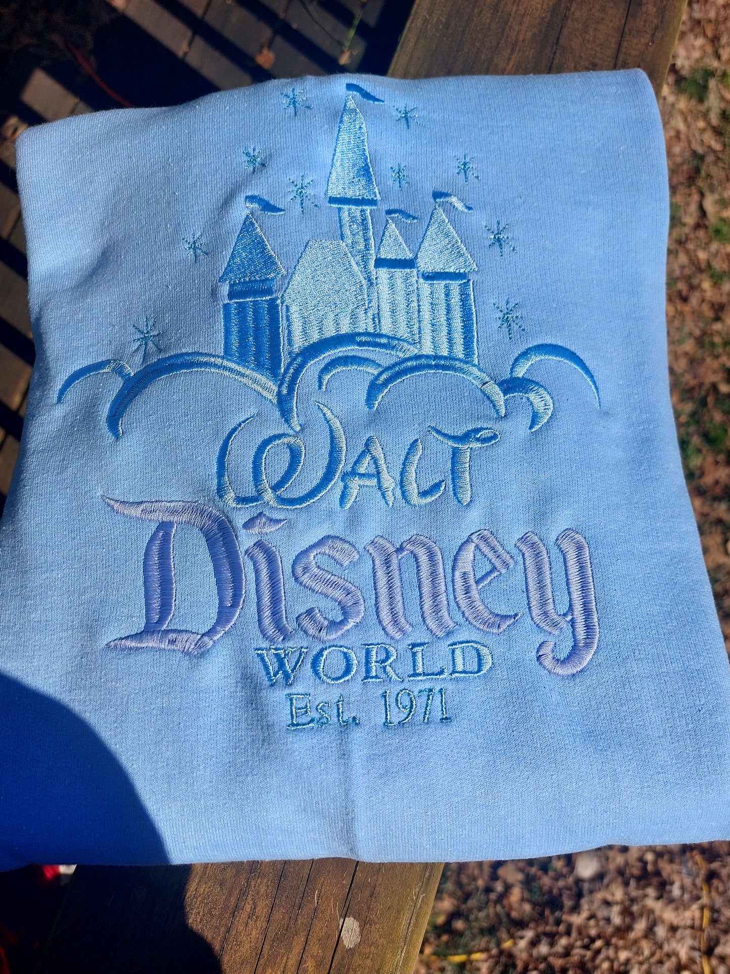 UV color changing embroidered disney sweatshirt