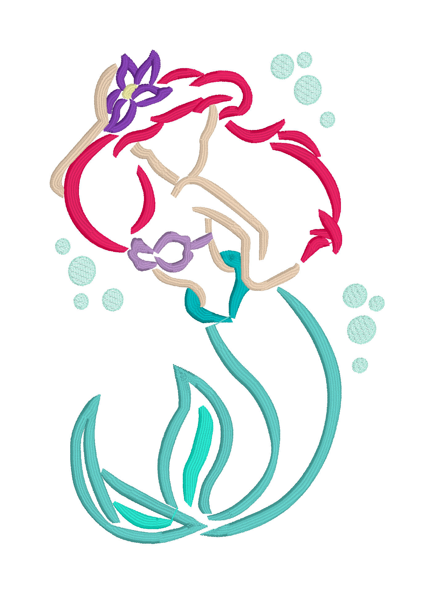 Little Mermaid Ariel embroidered sweatshirt or tshirt