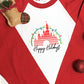 Ombre Walt Disney World Christmas Castle tshirt