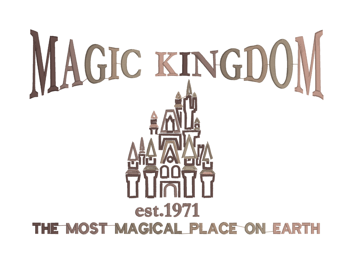 Ombre Magic Kingdom College embroidered sweatshirt, tshirt, or long sleeve